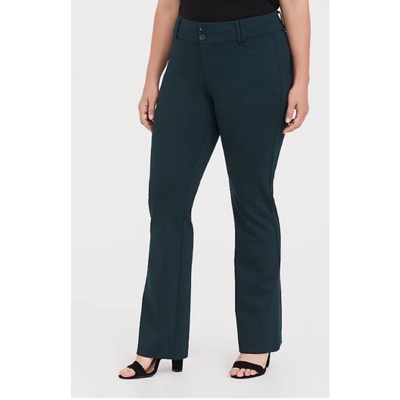 TORRID- STUDIO SIGNATURE PREMIUM PONTE STRETCH TROUSER - GREEN 30XT - Picture 1 of 4